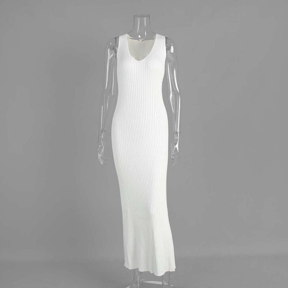 Strap Summer New Wide Shoulder Inner Long Slim Fit Knitted Dress B5