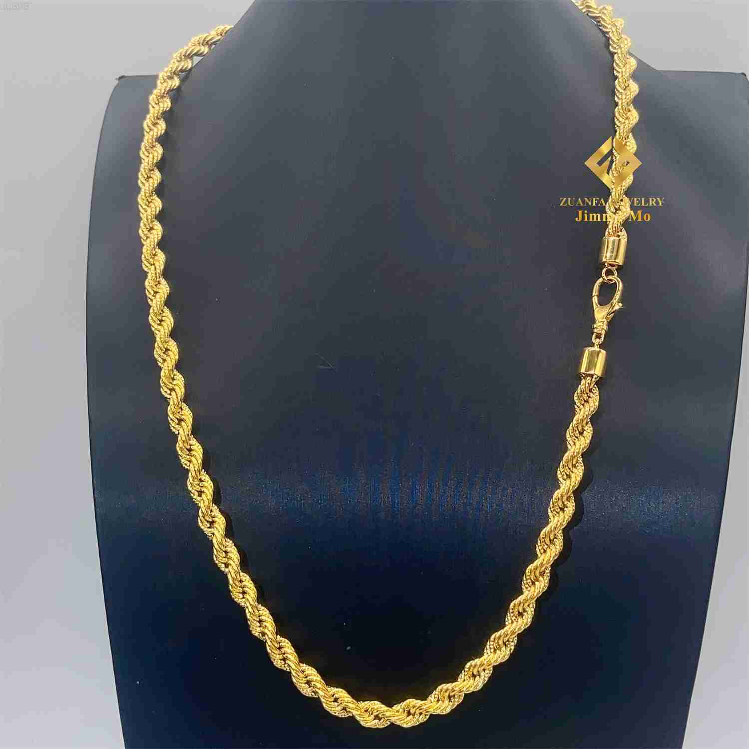 New Trendy Au750 18k Real Gold Solid Gold Yellow Gold Iced Out Hip Hop Jewelry Man Rope Chain Plain Chain
