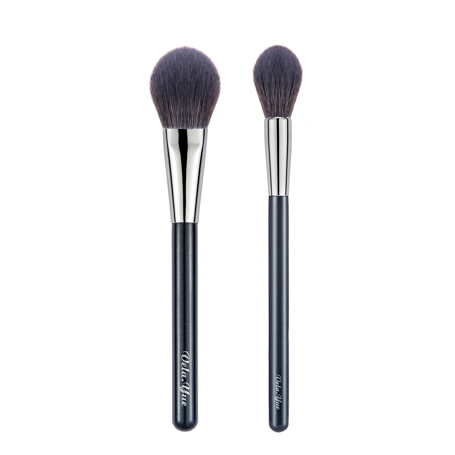 Vela.Yue 2pcs Makeup Brushes Set for Face Powder Blusher Highlighters Luminizers Cosmetics Beauty Tools Kit 250716