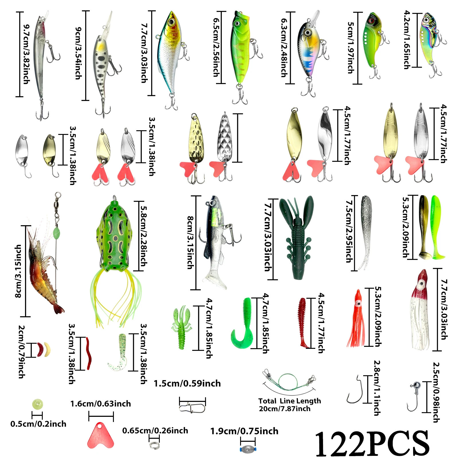 78122284pcs Fishing Lures Kit for Topwater Bait Rigs Tackle Bass Trout Salmon Accessories 250708