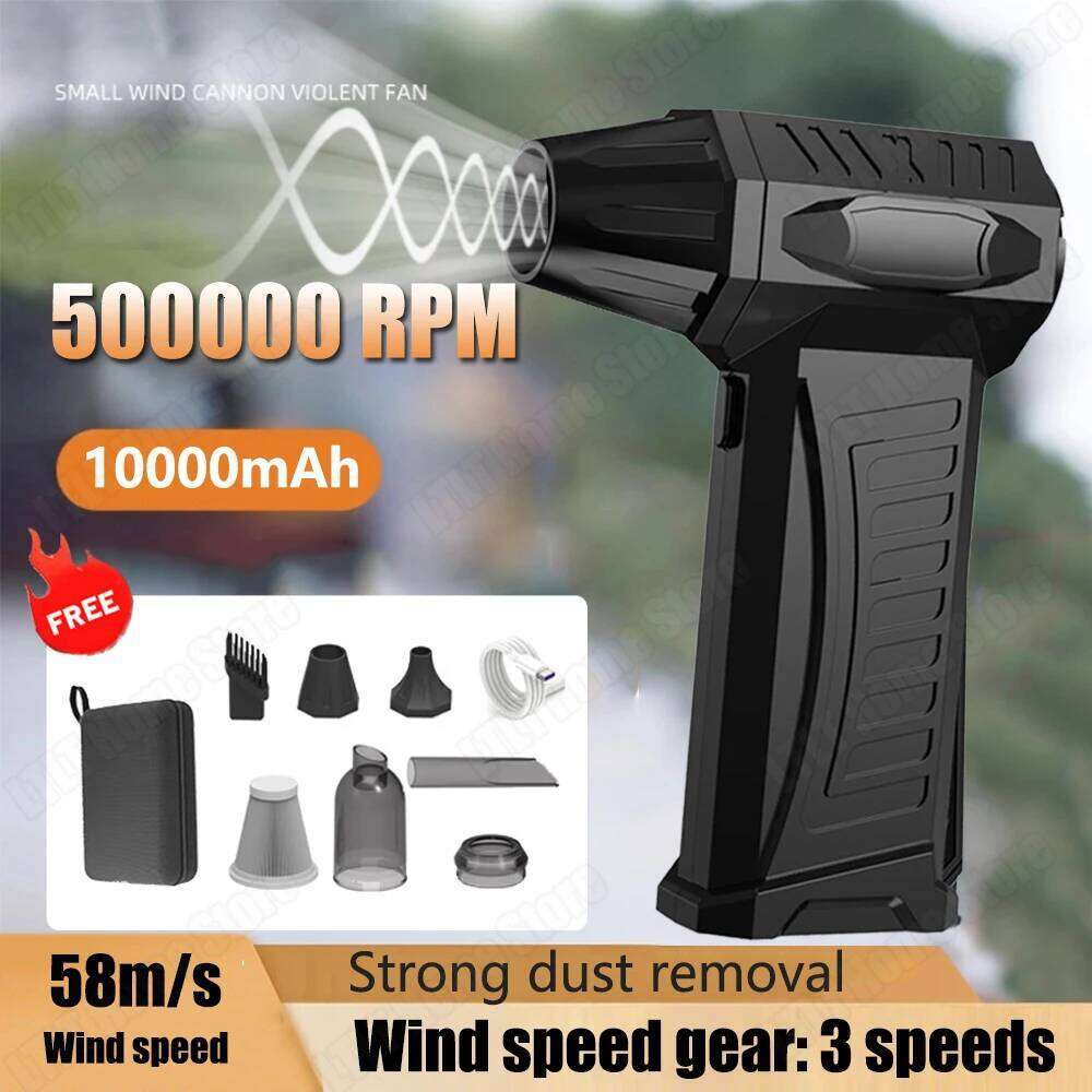 Turbo Cordless Electric Air Duster Rechargeable Multipurpose Jet Fan 500000Rpm For Keyboard Computer Car And Home Cleaning