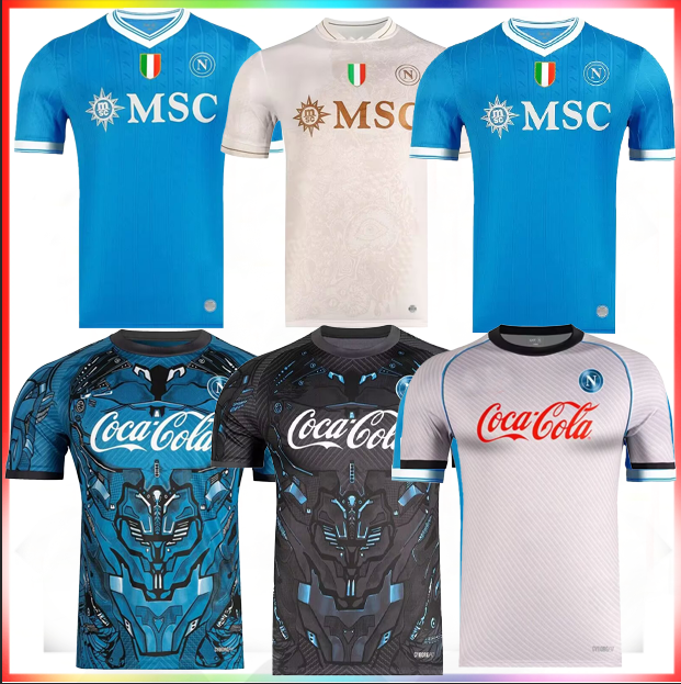 25 26 Maglia SSC Napoli Soccer Jerseys 2025 2026 Naples Home Away Fans Player Football Shirt Kit tops Men kids DE BRUYNE Buongiorno Neres McTominay
