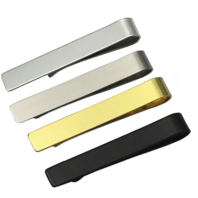 1PCS Free Laser Engraving Custom Tie Clips Bars with Personalized Gift for Groomsman Wedding Party Mens 250715