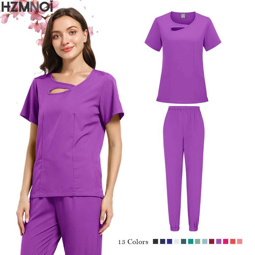 Fashion Women Workwear Scrub Tops+pant Medical Uniform Surgery Scrubs Shirt Short Sleeve Pet Shop Doctor Nurse Nursing Uniform Z250718