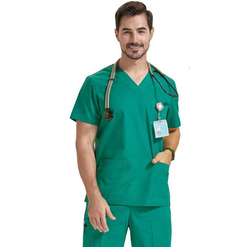 Ultra Light Scrub Set Medical Nurse Uniform for Women Men Hospital Doctor Workwear Poplin Fabric Veterinary Surgical Outfit 8020 Z250718