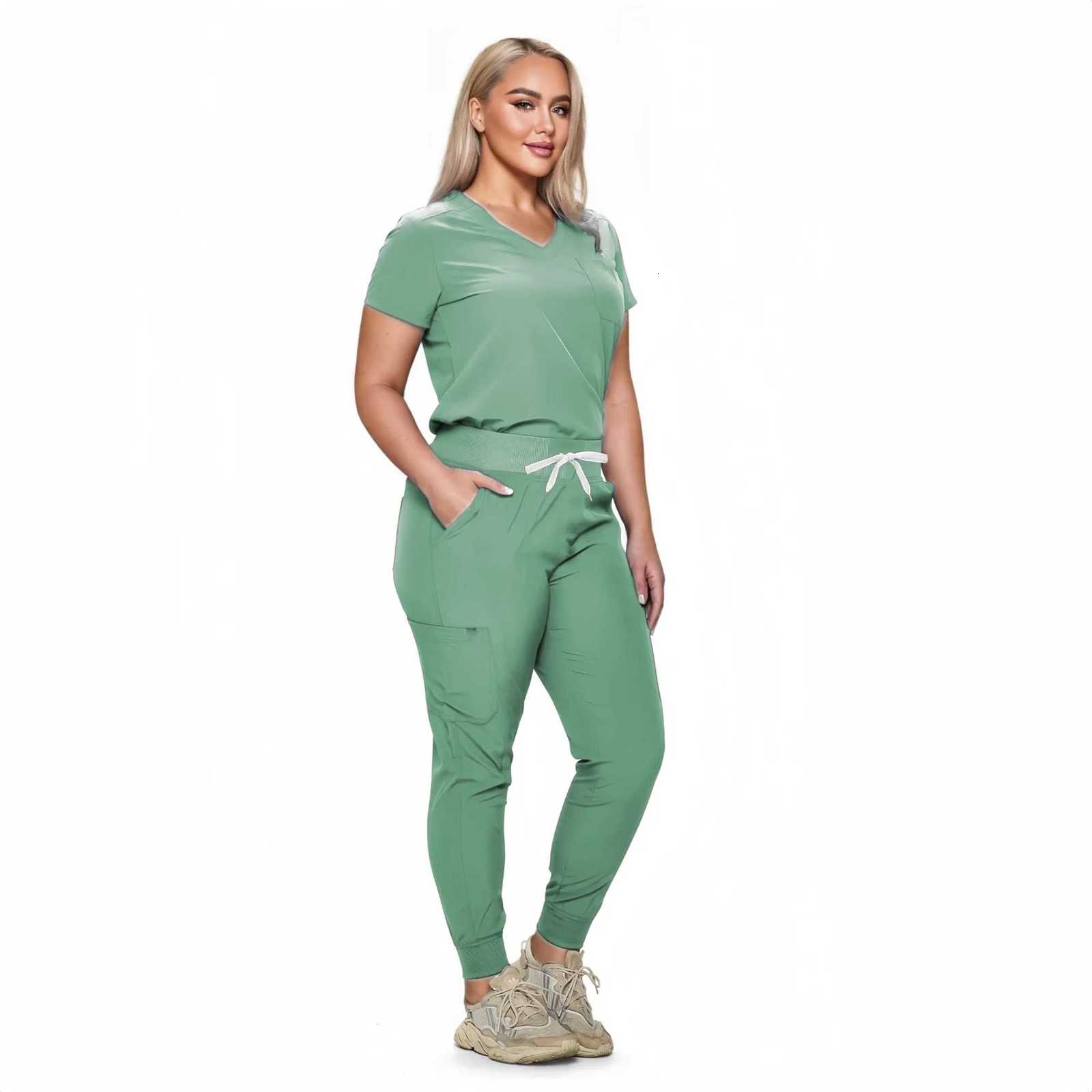 Hospital Nurse Uniforms Comfortable Medical Jogger Stylish Scrub Suits New Design Hospital Women Nurse Tops and Pants Scrub Set Z250718