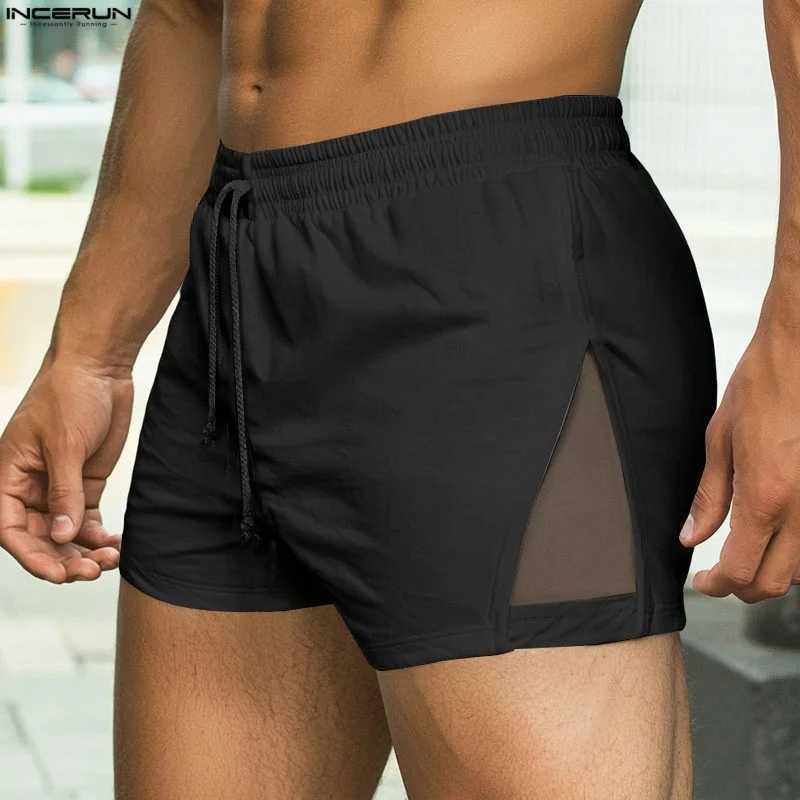 Mens Shorts Mesh Patchwork Joggers DrAWstring Summer Men Bottoms Streetwear Sexy See Through Casual Mens Shorts S-5XL W250718