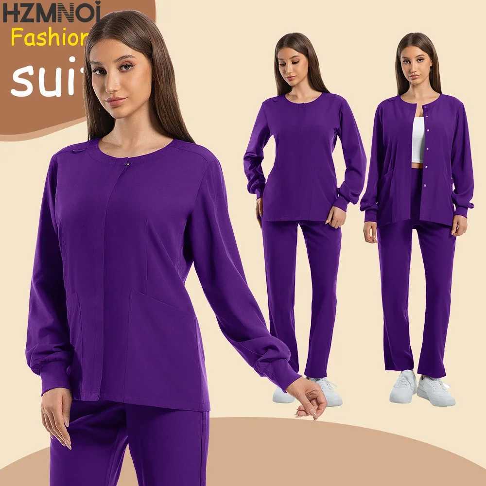New Hospital Surgery Pants Long Sleeve Jogging Suits Medical Uniforms Women Scrubs Set Nurses Accessories Beauty Workwear HZMNOI Z250718