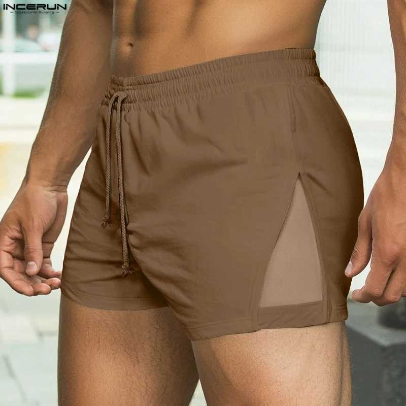 Mens Shorts Mesh Patchwork Joggers DrAWstring Summer Men Bottoms Streetwear Sexy See Through Casual Mens Shorts S-5XL W250718