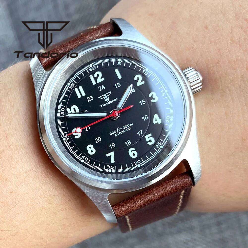 Tandorio 36mm Fashion 20BAR Automatic Dive Pilot Watch for Men Ladies NH35/PT5000/Miyota8215 Movt Sapphire Wristwatch Green Lume free shipping