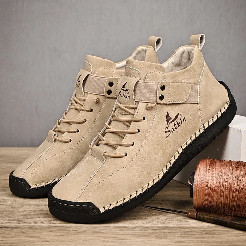 Handmade Leather Casual Men Shoes n Sneakers Breathable Ankle Boots Outdoor 250717
