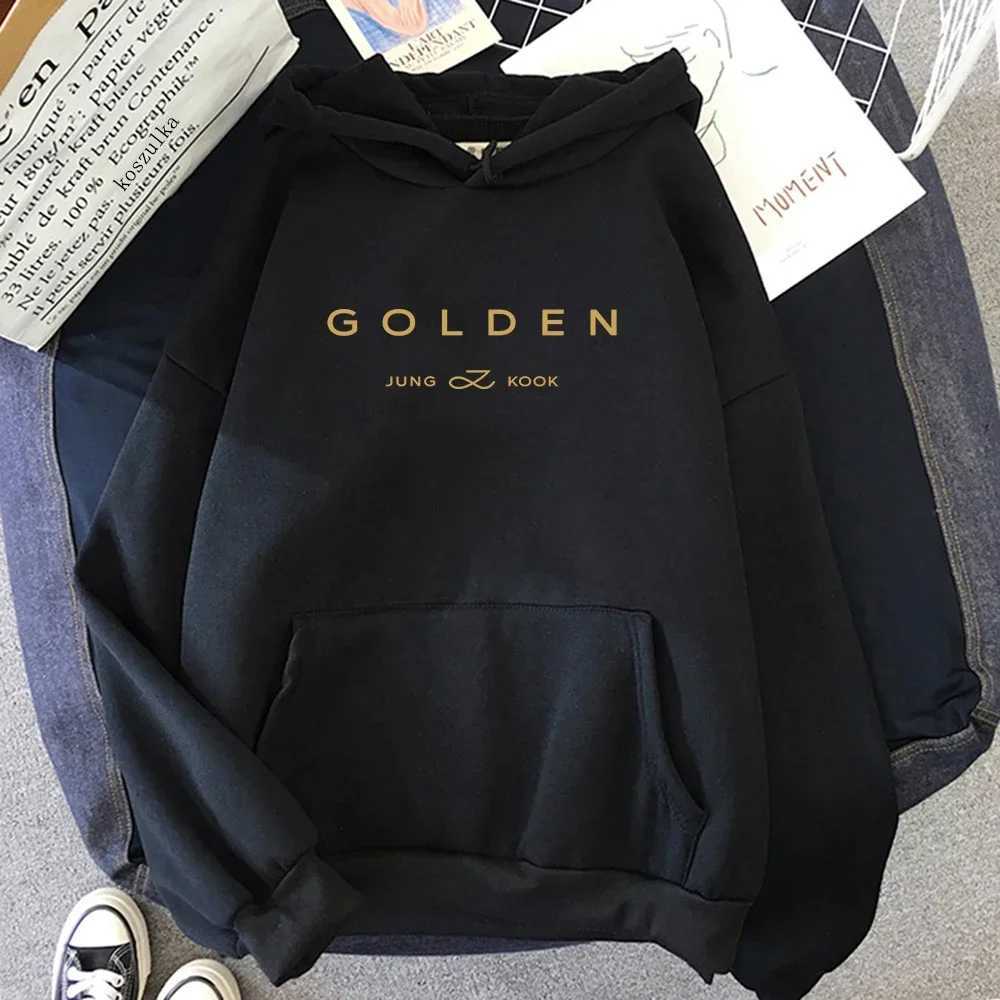 Jungkook Golden Hoodie Women Aesthetic Standing Next To You Hoodies Unisex Album Letter Print Golden Pullovers Sweatshirts Korea XJ250717