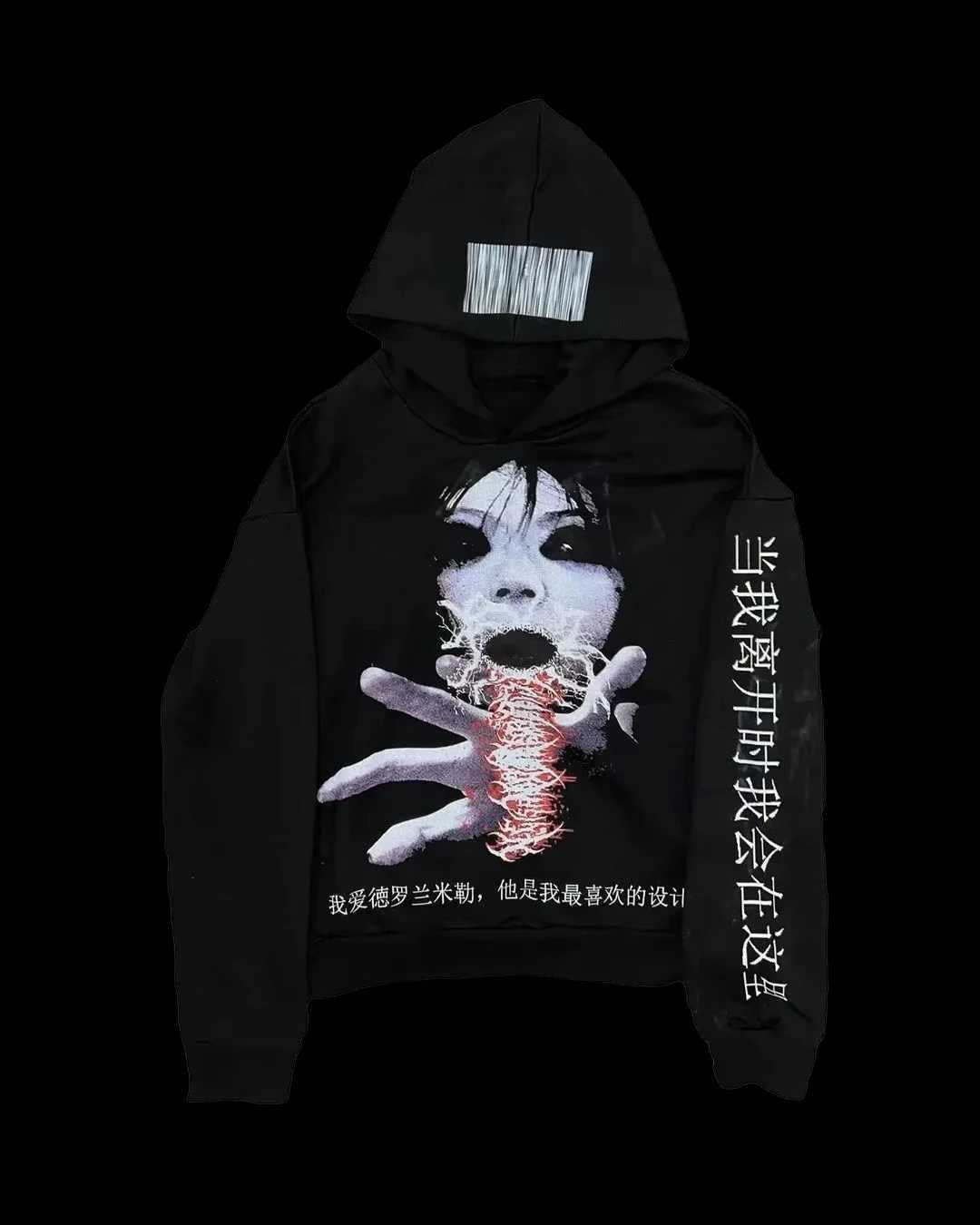 Punk Drolandmiller Hip Hop Goth Hoodies Women Harajuku Gothic Streetwear Tops Grunge Sweatshirt Oversized Hoodie Y2k Clothing X250718