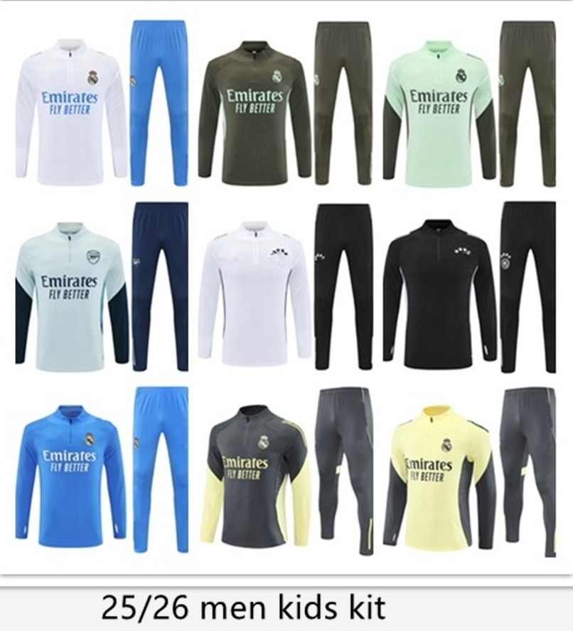 football Tracksuits Top Qualitt soccer team training suits 25 26 mens kids jacket jogging set 2025 2026