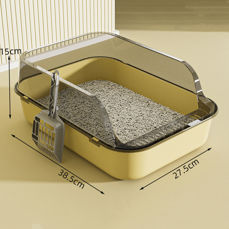 Semi enclosed cat litter box oversized splash proof thickened cat toilet pet supplies