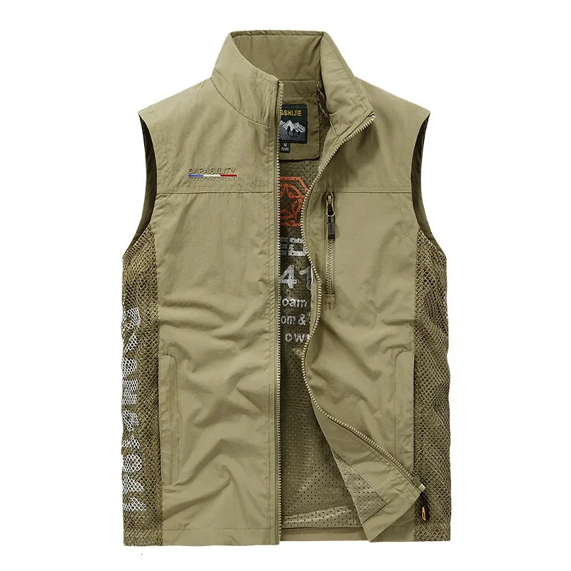 Summer Men Outdoor Mesh Thin Waistcoats Climbing Sleeveless Jackets Cargo Vests Good Quality Male Sportswear Casual Vests 5X 250717