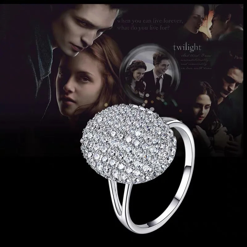S925 sterling silver set with diamond Twilight Breaking Dawn Bella engagement wedding ring Fashion jewelry gift 250712