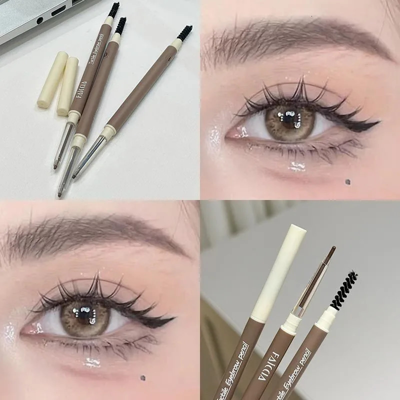 Ultra-fine Eyebrow Pencil Automatic Rotating Double Head Long Lasting Natural Waterproof Professional Eyebrow Pen Make Up Tool 250712