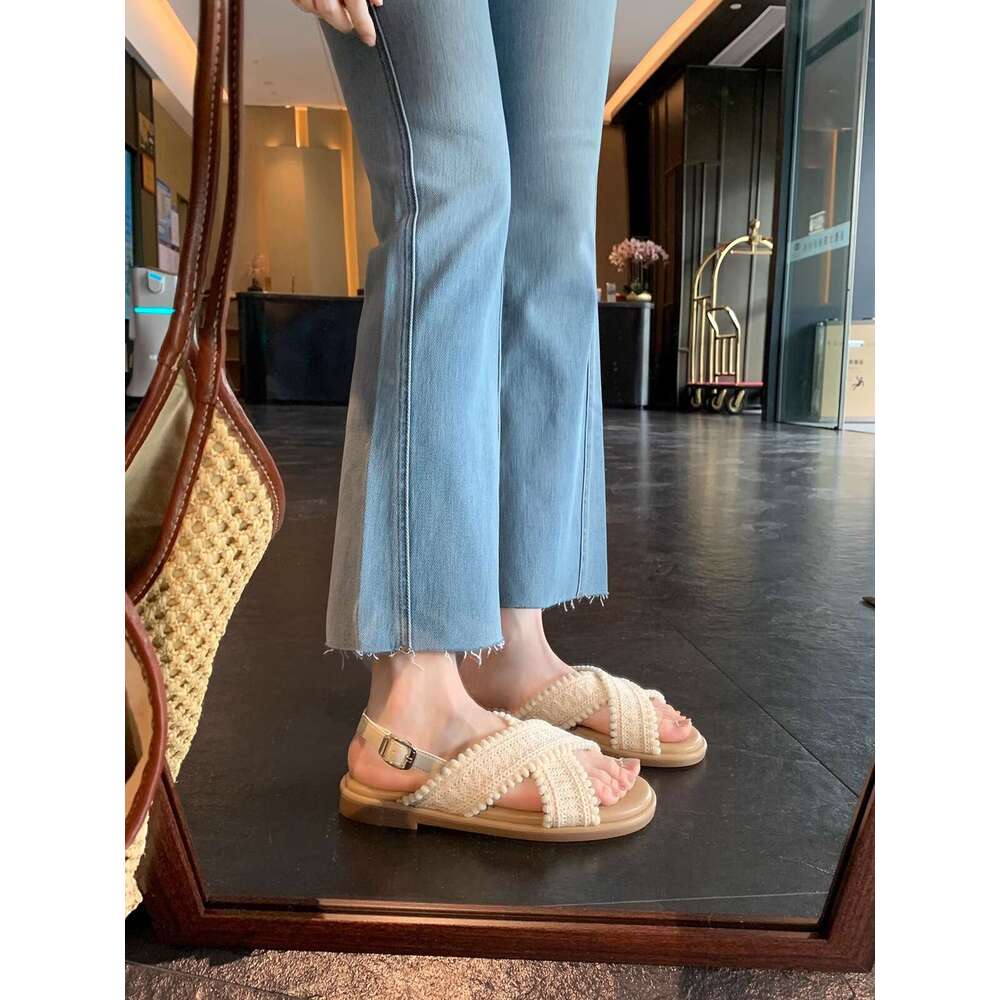 Designer Two Versions ~ Vacation Style Cross Braided Open-Toe Women Summer Sandals for Outdoor Wear