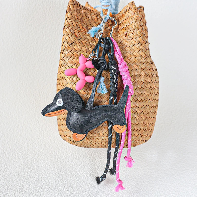 Handmade Keychain Woven Rope Sausage Dog Bag Pendant Car Phone Accessory Christmas Couple Girl Gift 250717