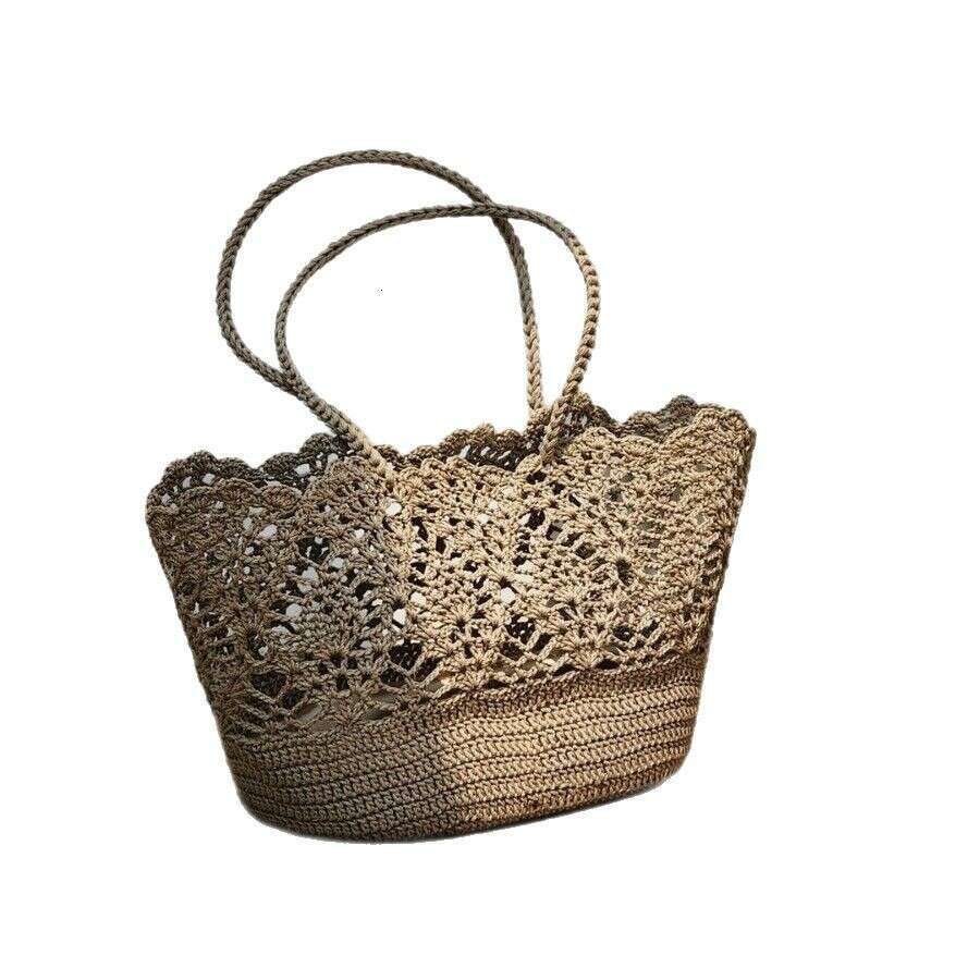 2020 New Lace Shaped Single Shoulder Handheld Women's Shopping Bag Handwoven Basket Summer Versatile