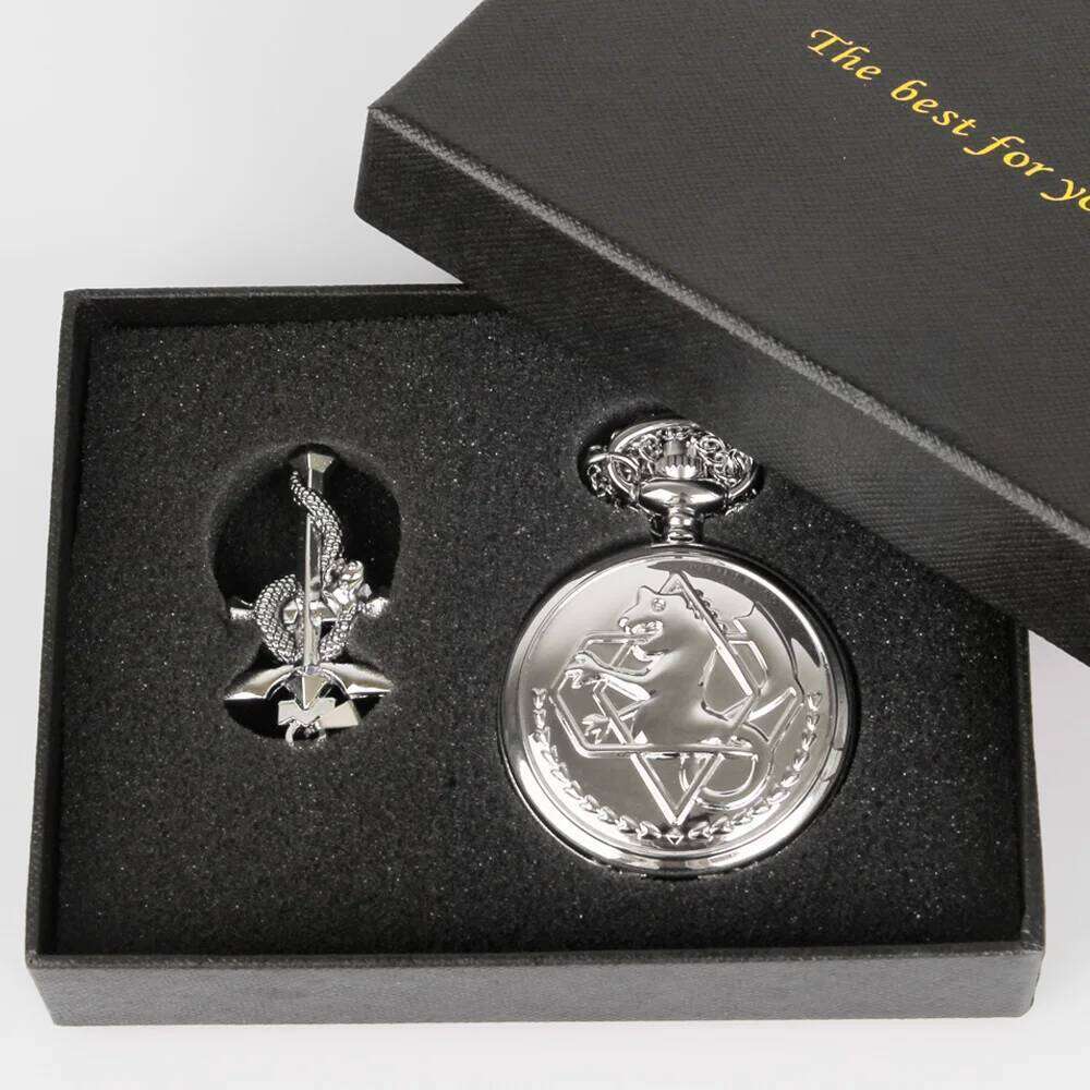 free shipping Fullmetal Alchemist High Grade Gifts Sets Pocket Watch Cosplay Japan Anime Necklace Clock Accessories With Box CF1217