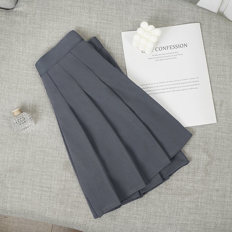 Pleated with Pockets Summer Petite Elastic High Waist Stretch Short for Women Plus Size Slimming Black Midi Skirt