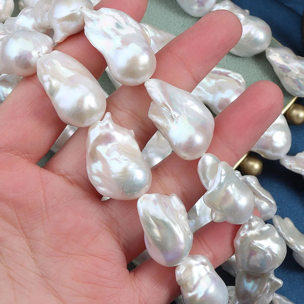 Large Baroque Fishtail Pearl Strand Beads Natural Freshwater Pearls Semi-finished Diy Handmade Jewelry Making Necklace Accessory 250712