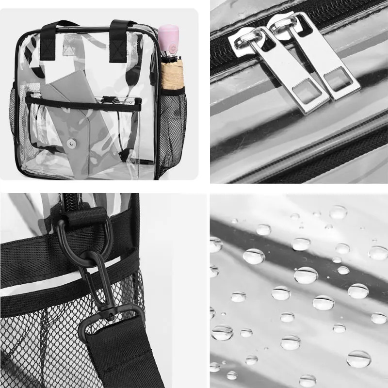 PVC Transparent Swimming Bag Beach Shoulder Crossbody Bag Large Summer Clear Waterproof Fitness Pool Yoga Handbag Sports Tote 250714