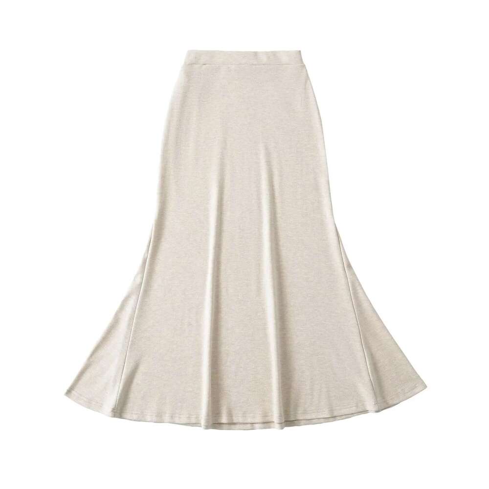 American Style Simple Slim Fit Bodycon High Waist Elastic Midi Autumn Winter High-End Slimming Mermaid Long Skirt For Women B5