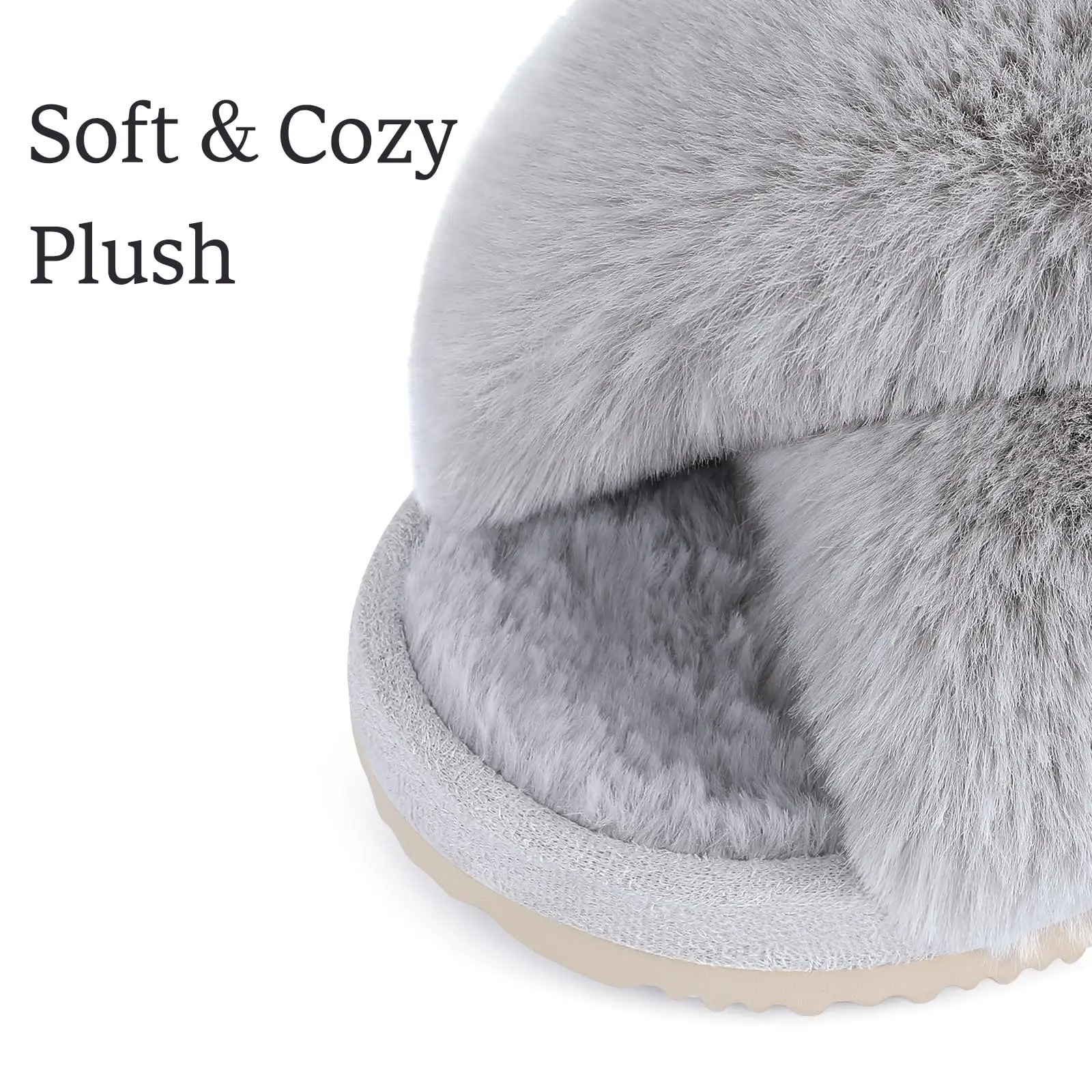 Comwarm Fashion Furry House Slippers Women Fluffy Fur Flip Flops Bedroom Fuzzy Flats Slippers Thick Sole Cross Band Indoor Shoes 250716