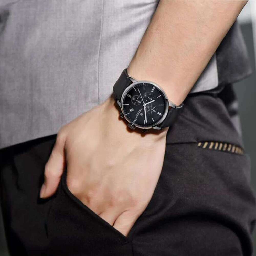PAGANI DESIGN Top Brand Leather Sports Quartz Men's Automatic Date Watch Waterproof Chronograph VK67 Reloj Hombre free shipping