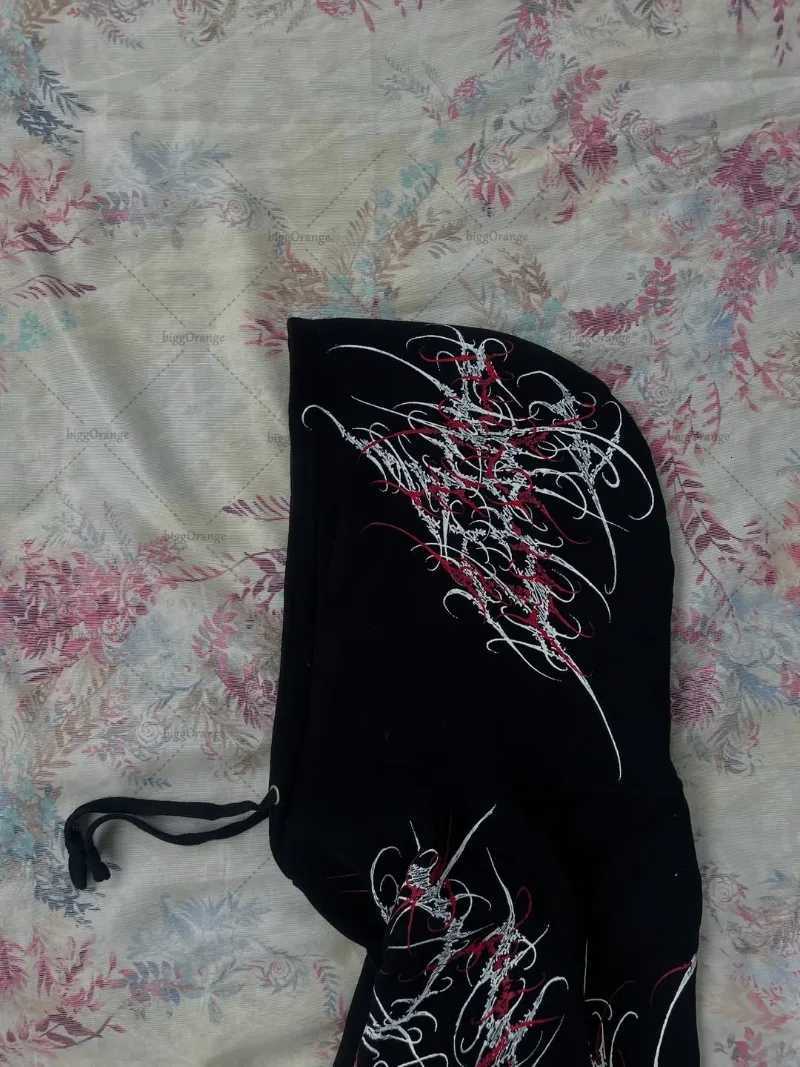 American Retro Striped Fashionable Loose Black Hoodie Men Street Hip-hop Harajuku Y2K Punk Casual Oversized Sweatshirt Women XJ250717