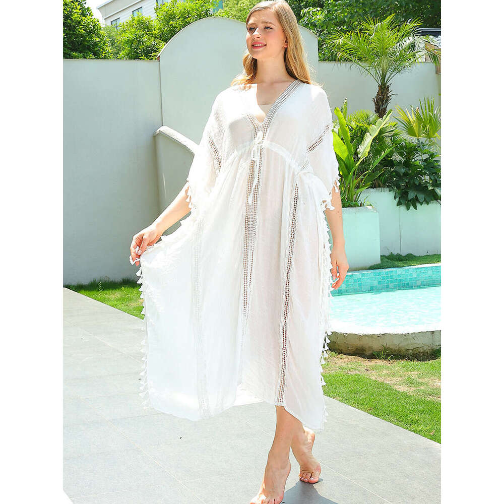 New Summer Fashion Women's Loose Plus Size Sun Protection Comfortable Sweet Style Beach Cover-Up Dress B5