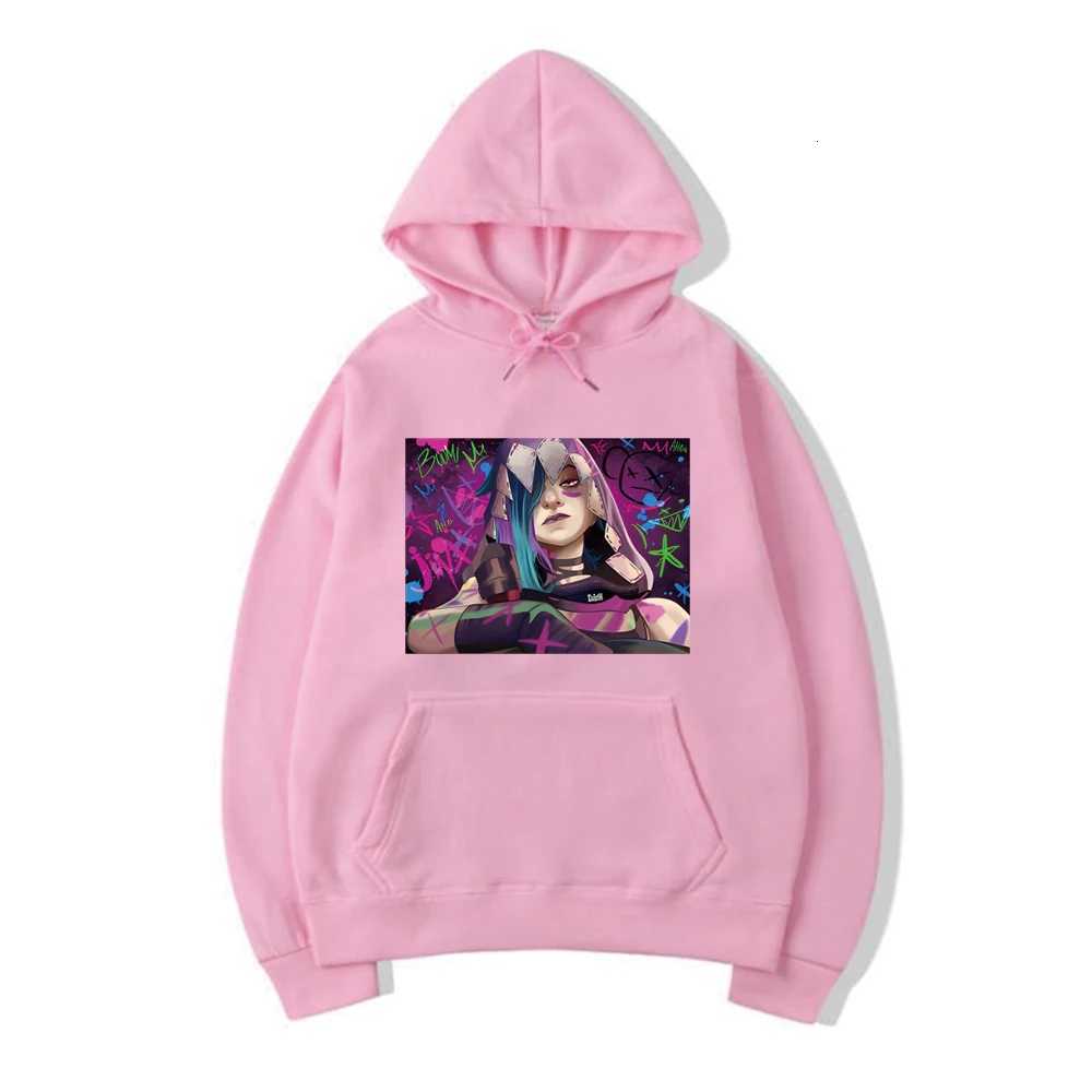 Gamer Hoodie Arcane Kaii Shirt Jinx Arcane Hooded Streetwear Sweatshirt Unisex Long Sve Pullover Gift for Friends XJ250717