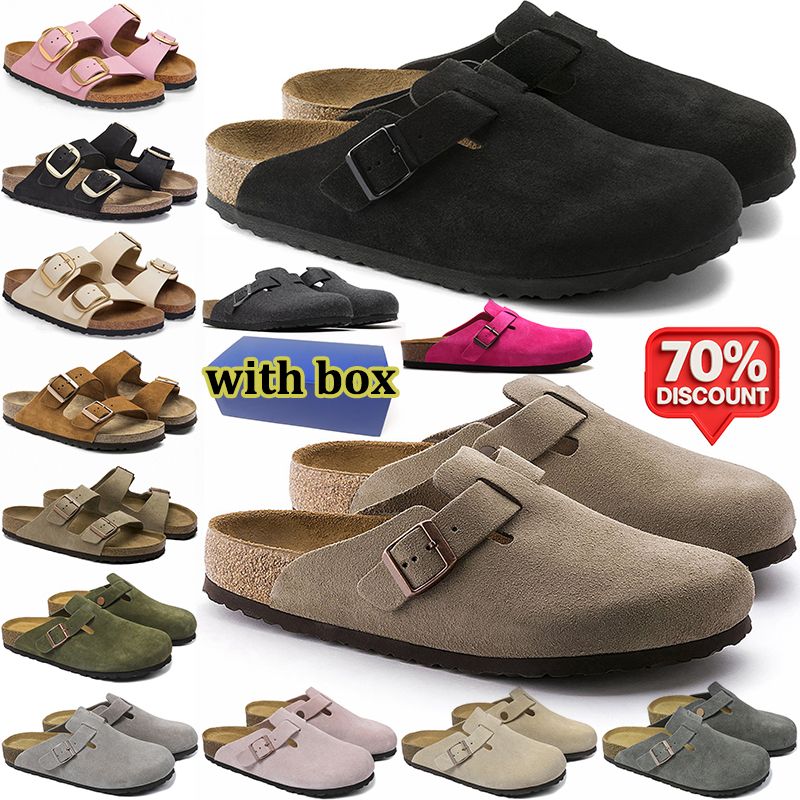 designer slippers men women clogs suede leather mens stylish slides outdoor comfortable sandals black brown tan grey pink olive shoes slides with box