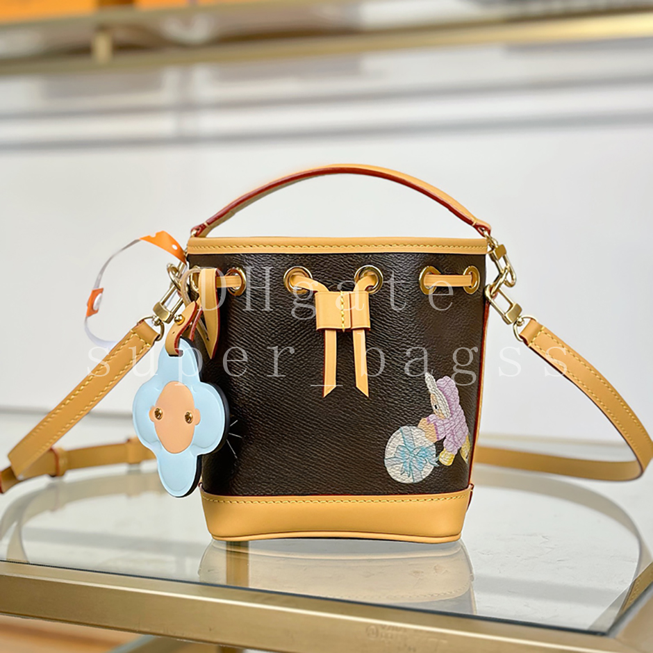 NANO NOE handbag Mirror quality bucket bag Coated canvas genuine leather Crossbody bag luxury designer bag 16CM shoulder bag with box LN09B1