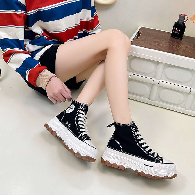 Free shipping Canvas Shoes for Women, Internet Celebrity Style, Free shipping High-Top Free shipping Casual Women's 2024 Spring New Student Cloth