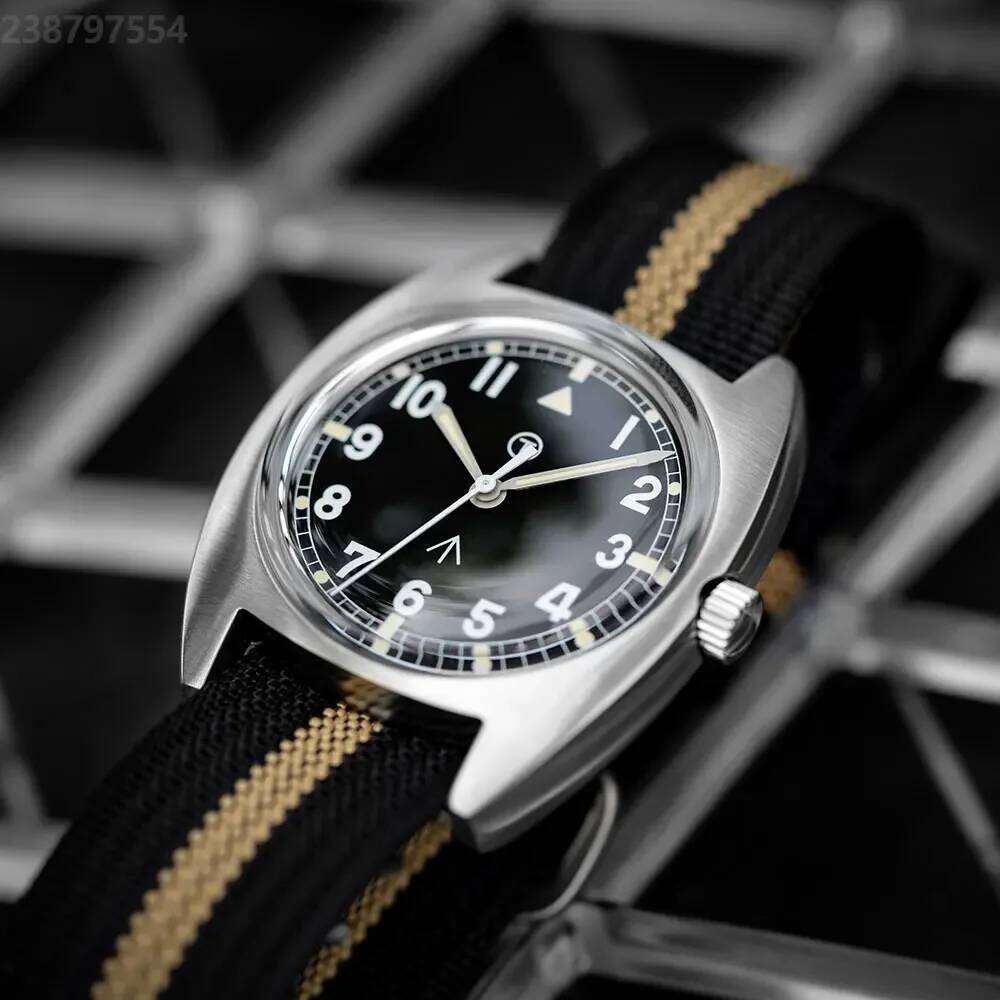 RDUNAE RA02 Military Quartz Watch K1 Mineral Glass Stainless Steel Luminous Watches Vintage G10 36mm Men Wristwatch reloj hombre free shipping