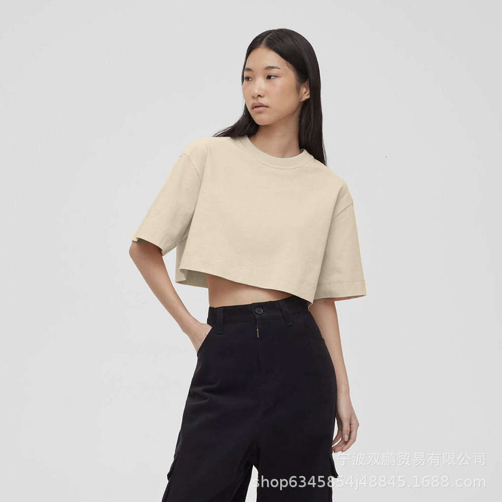 Spring Summer New Solid Color T-Shirt Women Y2k Pure Cotton Short Sleeve Top Hot Girl Style B5