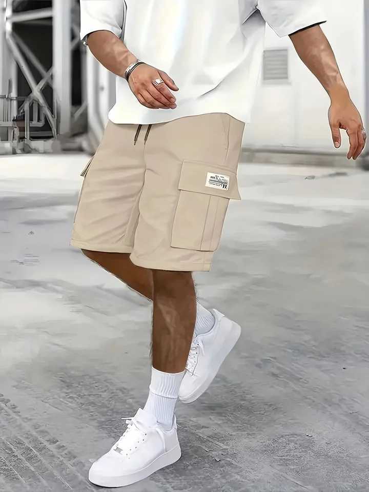 Mens work shorts; summer comfort; multi-pocket; outdoor leisure sport beach pants; elastic waistband Y2508141