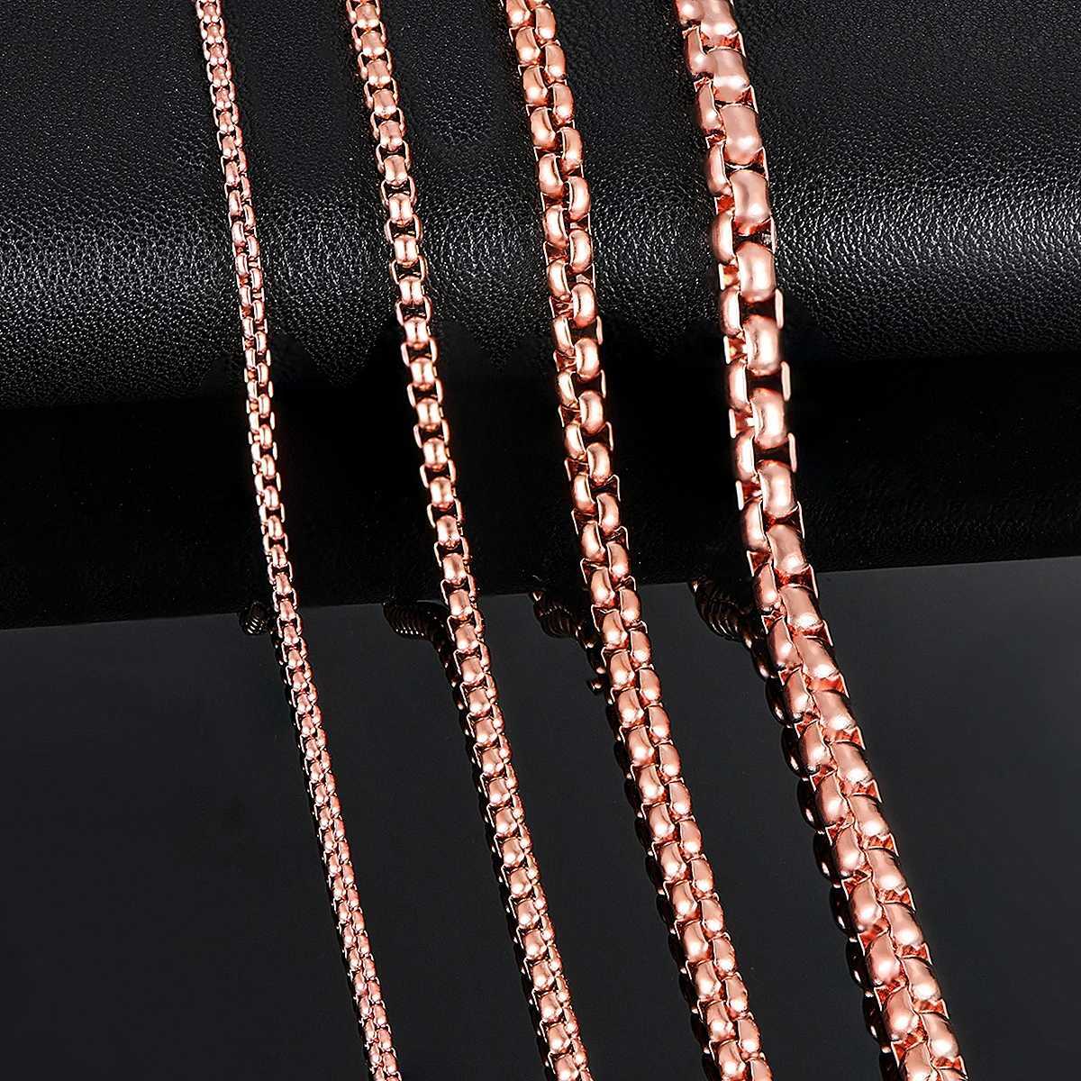 1 Piece 2mm/m/4mm/5mm Thickness Rose Gold Color Link Jewelry Classic Curb Necklace Stainless Steel Chain for Men X250718