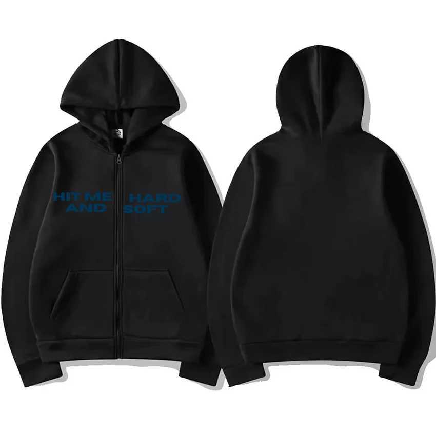 Hit Me Hard and Soft 2025 Tour Zipper Hoodie Coat Men Women Vintage Casual Oversized Fashion Loose Unisex Fleece Zip-Up Jacket X250718