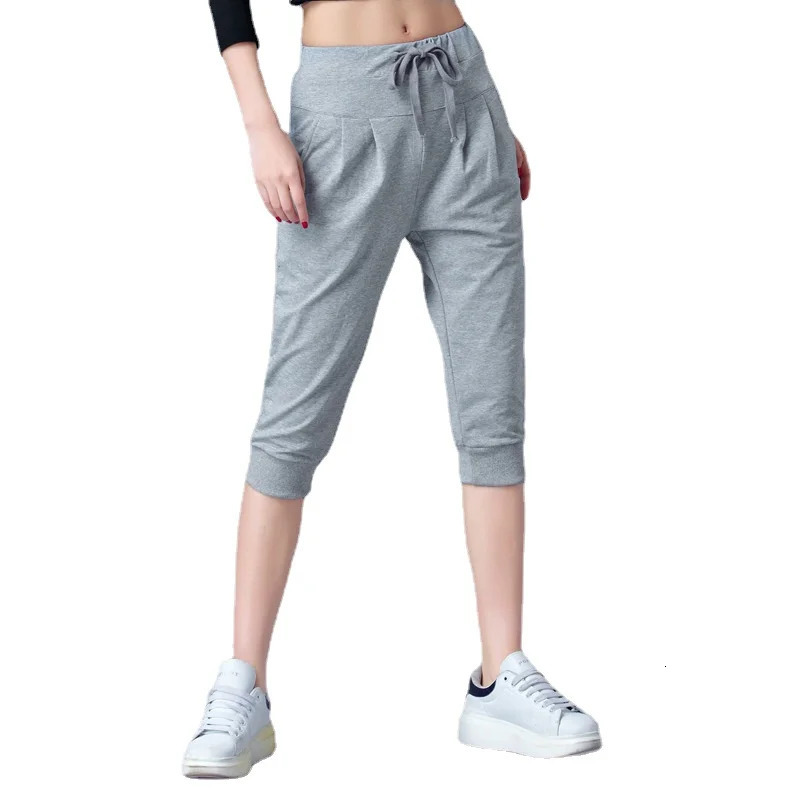 Pants for Women Summer Harem High Waisted Elastic Loose Joggers Sweatpants Calf Length Female s Trousers 250714