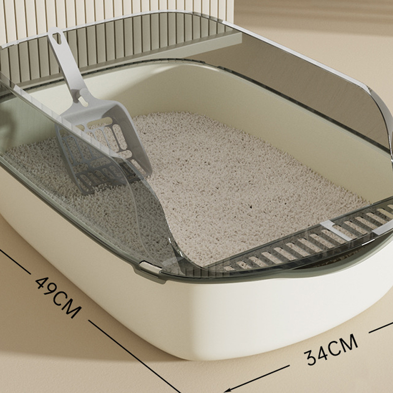 Semi enclosed cat litter box oversized splash proof thickened cat toilet pet supplies cat extra large odor proof hair replacement