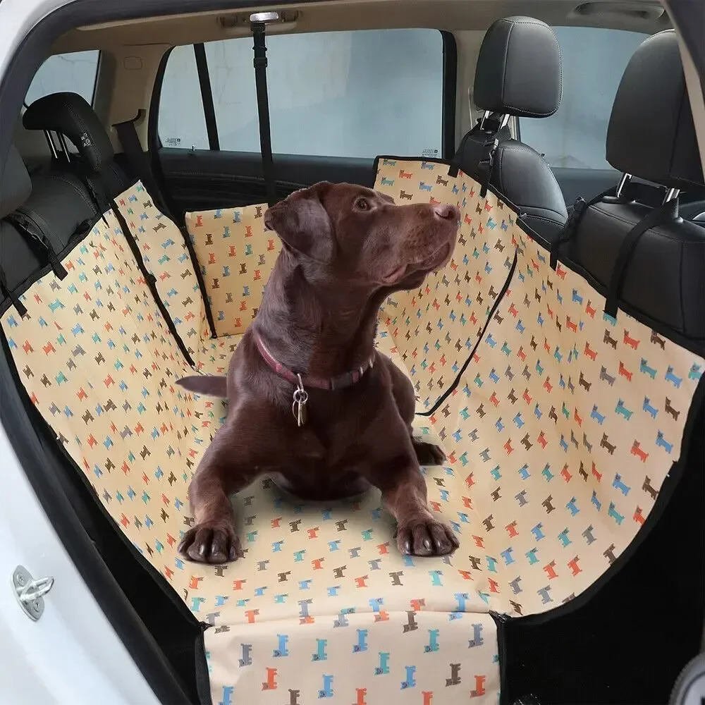 Waterproof Pet Dog Car Seat Cover Back Seat Cover Protector Pad with Printing Scratchproof 250715