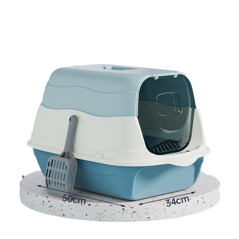 Cat litter box disinfection, odor prevention, fully enclosed cat toilet box splash prevention, preferred three-layer design