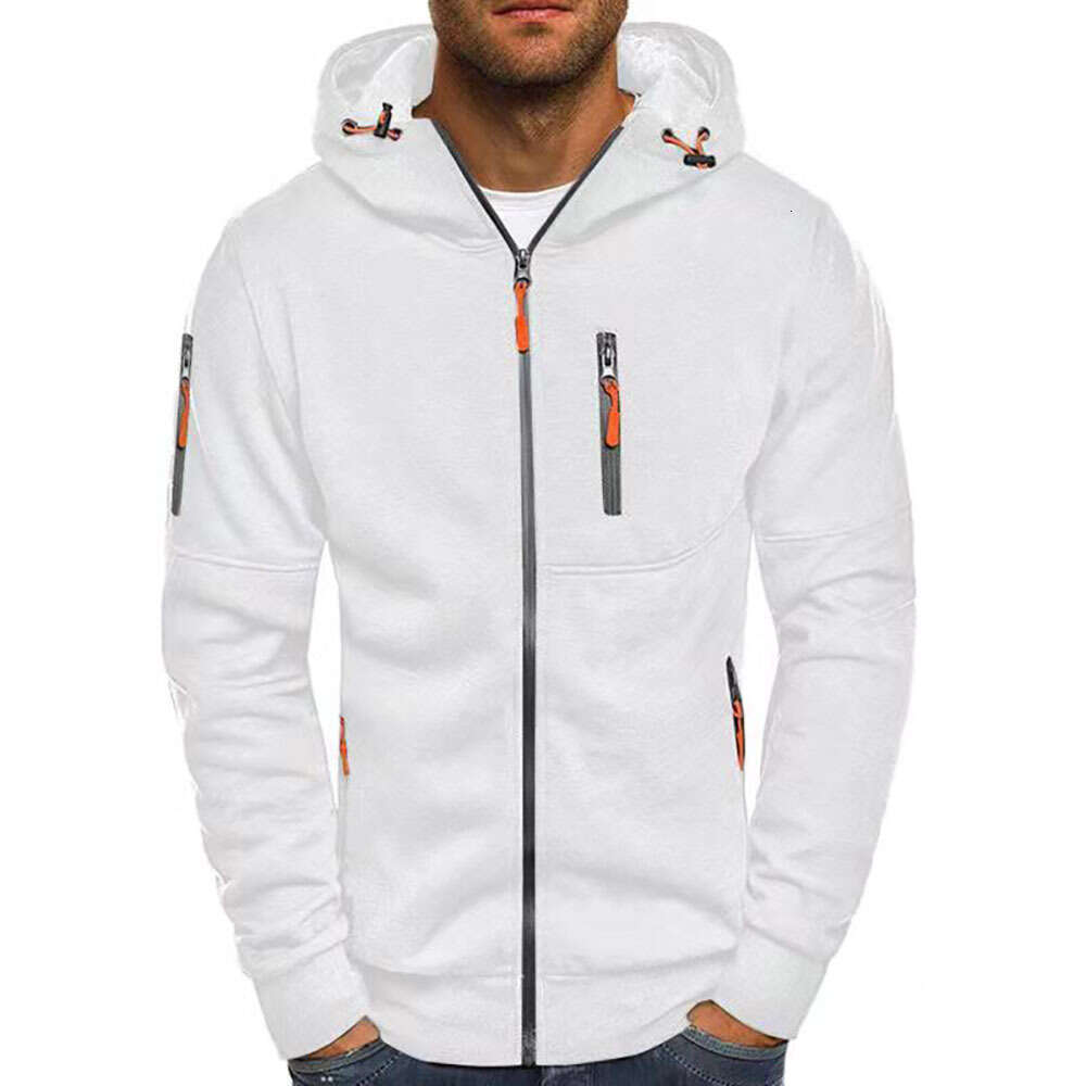 New Plus Size Men's Spring And Autumn Casual Sports Fitness Zipper Hoodie Sweatshirt Jacket For Men B5