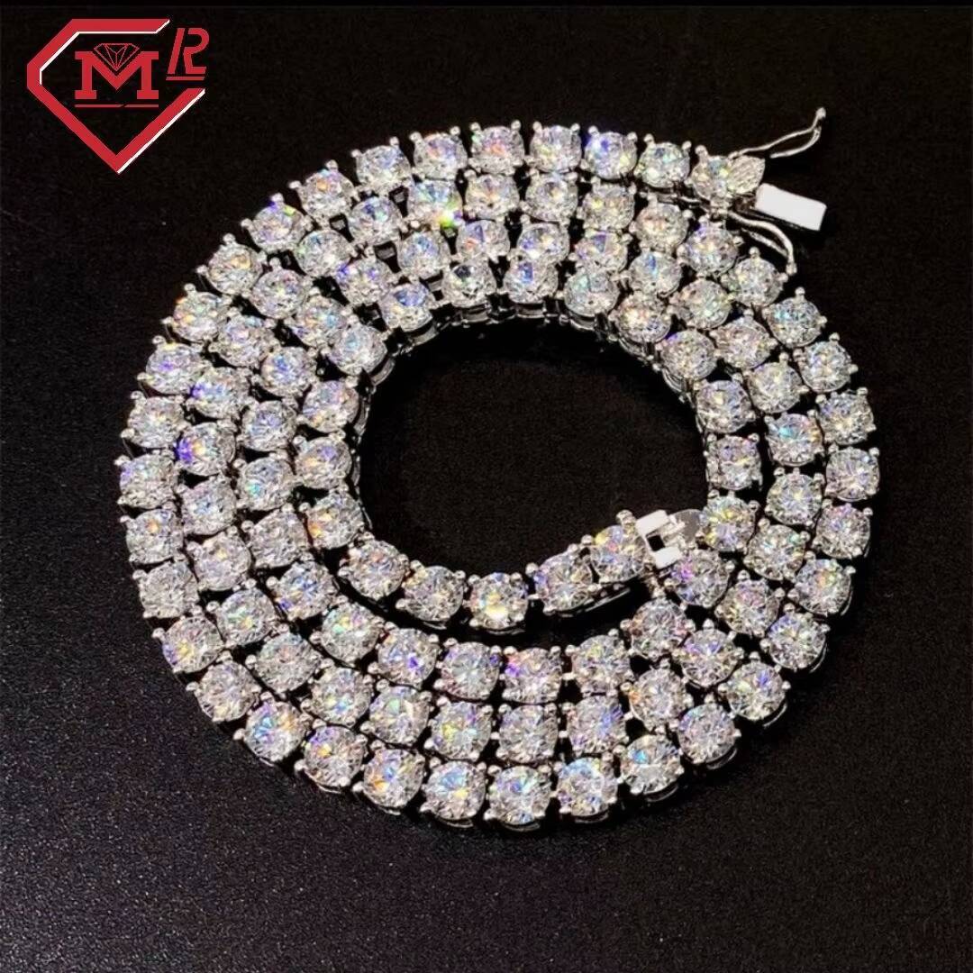 4mm Moissanite Chain Pass Diamond Tester Sterling Silver 925 VVS Moissanite Tennis Chain