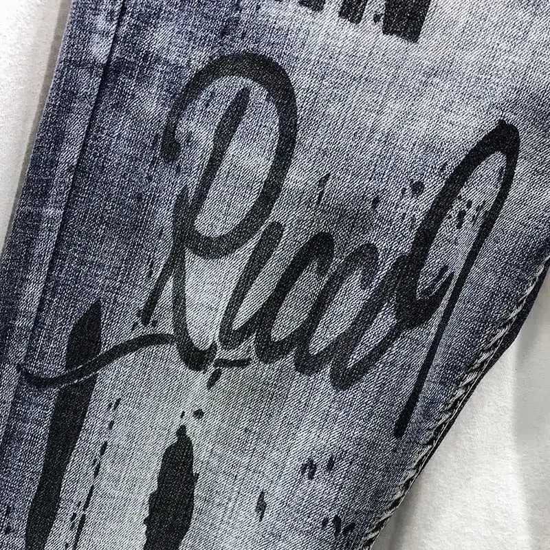 Punk Graphic Hip Hop with Print Jeans for Men Harem Pants Male Cowboy Pants High Quality Loose 2024 Trend Winter Denim Goth X250718